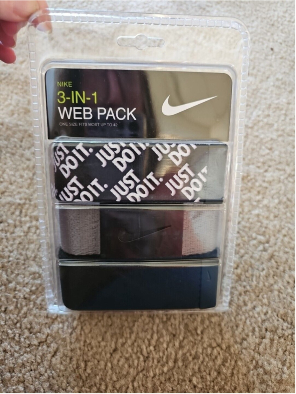 Nike Men's Golf Belt 3 Pack Black Gray